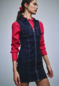 Джинсовое платье без рукавов на молнии Stradivarius, Used Denim