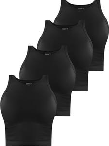 Топ Janice 4 x Damen crop hochgeschlossen Niah, черный