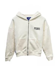Толстовка с капюшоном на молнии Pequs Cropped Chest, кремовый