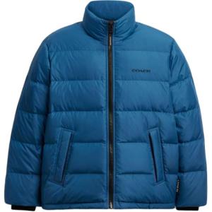 Coach Мужская пуховая куртка Rock Blue с воротником-стойкой, средней толщины, другие цвета