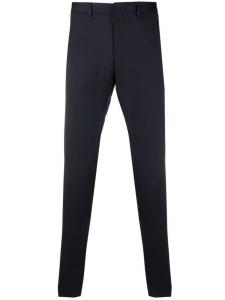 Шерстяные брюки прямого кроя BOSS, синий