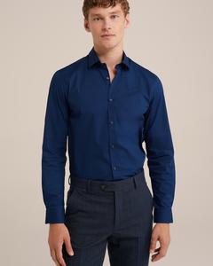 Рубашка Slim Fit на пуговицах WE Fashion, темно-синий