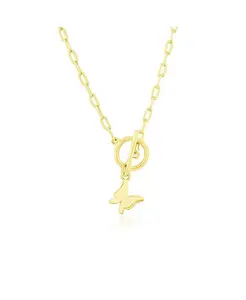 Серебряное ожерелье с подвеской-скрепкой в виде бабочки Simona, gold