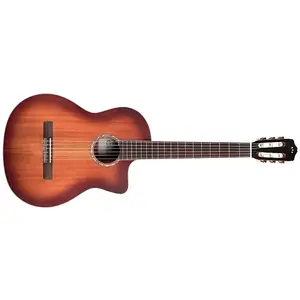 Акустико-электрогитара Cordoba Iberia C4-CE с нейлоновыми струнами, цельный африканский красный махагони, окраска Edge Burst