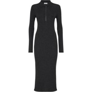 Женское серое платье с длинными рукавами Brunello Cucinelli, серый