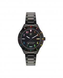 Часы-унисекс с тремя стрелками, маленькие черные часы-браслет из нержавеющей стали с тремя стрелками, 36 мм adidas, черный