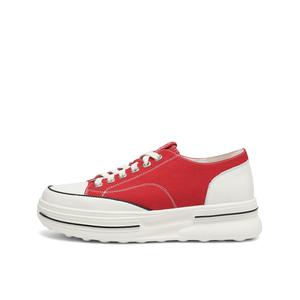 BOERDIQI Высокие дышащие низкие скейтерские кроссовки женские красные с овчинной стелькой, цвет Red (Sheepskin Insole)