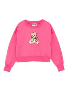 Толстовка с принтом Teddy Bear Moschino Kids, розовый