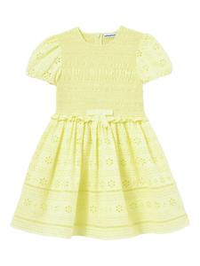 Платье с коротким рукавом Self-Portrait Kids, желтый