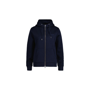 Толстовка женская - REGULAR TONAL SHIELD ZIP HOODIE, капюшон, логотип, одноцветное изделие GANT, синий