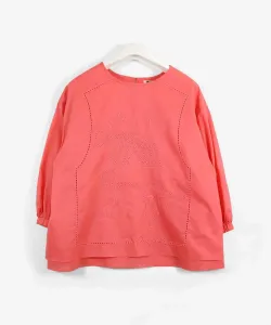 Пуловер из 100% хлопка с вышивкой Studio Picone, цвет Orange(030)