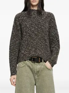 Свитер с высоким воротником из блестящей трикотажной ткани Bimba y Lola, коричневый