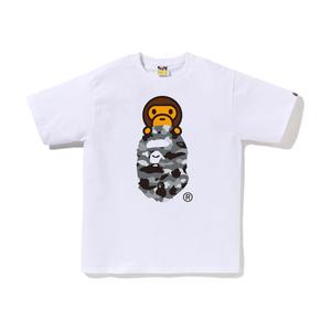 Футболка Bape Abc Milo On Ape Head A BATHING APE, серый камуфляж