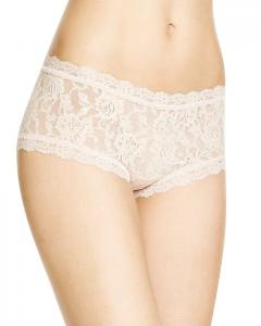 Кружевные трусы-шорты женские Signature Lace Boyshort Hanky Panky, коричневый/бежевый