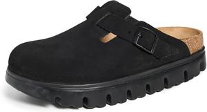 Женские мюли Birkenstock Boston с массивной подошвой, черный