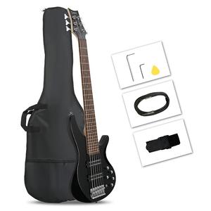 Басс гитара Glarry GIB Bass Guitar Full Size 6 String HH Pickup Black