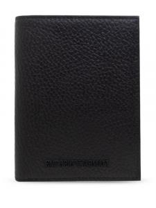 Кошелек с тисненым логотипом Emporio Armani, черный