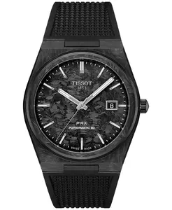 Мужские автоматические часы Tissot PRX Powermatic 80 с черным резиновым ремешком, 40 мм