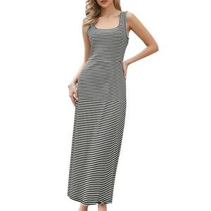 Полосатое миди-платье для женщин летнее риб Inspire Chic