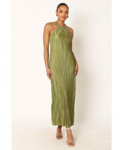 Женское платье макси с плиссированной бретелькой Melody Petal and Pup, зеленый