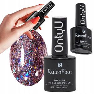 ГИБРИДНЫЙ ЛАК ДЛЯ НОГТЕЙ С ФИОЛЕТОВЫМИ БЛЕСТКАМИ И ГЛЯНЦЕВЫМ УФ-ЛАКОМ/L106, 7,3 мл OnlyU