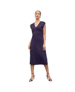 Женское платье Marina из органического трикотажа и хлопка пима с драпировкой MMLaFleur, Deep iris