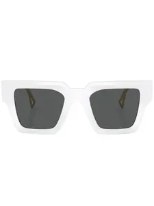 Солнцезащитные очки в квадратной оправе с тисненым логотипом Versace Eyewear, белый