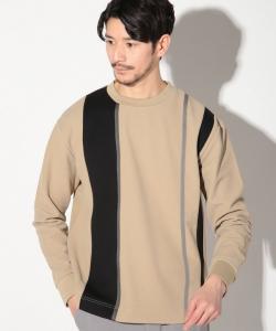 Футболка с длинными рукавами из саржи с текстурой груши * картонная вставка