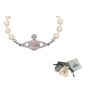 Мини браслет с барельефом и жемчужной цепочкой Vivienne Westwood