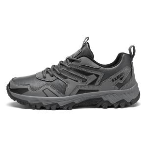 Binary Низкие треккинговые туфли мужские с кожаным верхом темно-серые, цвет Leather Upper Dark Gray