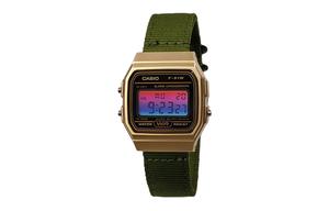 CASIO Мужские часы Retrofit Series с кварцевым механизмом и нейлоновым ремешком, черный циферблат