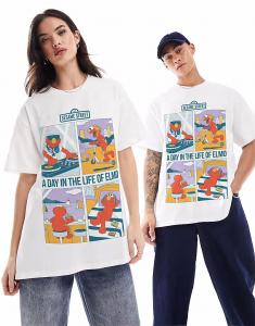 Футболка Elmo Day in the Life белого цвета Prnt
