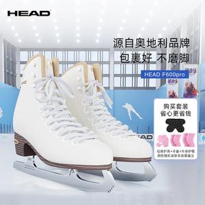 HEAD Коньки для фигурного катания F600pro White Shoes + защита для бедер, коленей, локтей + перчатки, размер 35