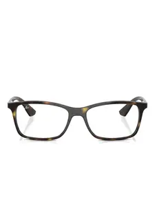 Очки RB7047 в прямоугольной оправе Ray-Ban, коричневый