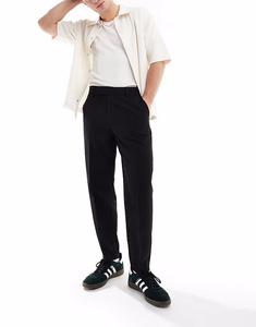 Элегантные зауженные брюки свободного кроя черного цвета Asos Design