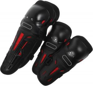 4 шт. Спортивная защитная экипировка для мотоциклистов: наколенники и налокотники для мужчин и женщин. Прочная защита для езды на велосипеде по бездорожью и активного отдыха на природе FOYTOKI, Black