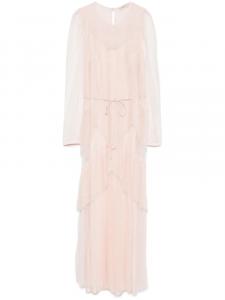 Платье макси из плиссированного тюля TWINSET, розовый
