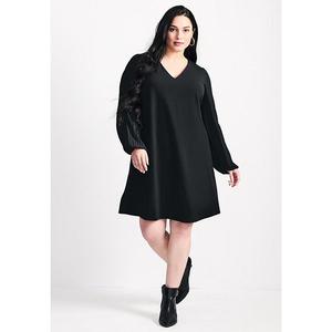 Женское платье-сорочка Paloma с рукавами-фонариками plus size Avenue, Black