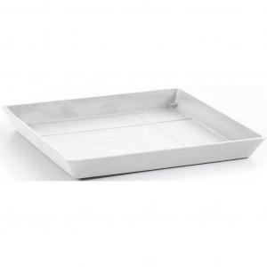 Подставка под горшок Квадратная 30 Белая для использования внутри и снаружи: морозостойкая, прочная и устойчивa к воздействию света Ecopots, белый