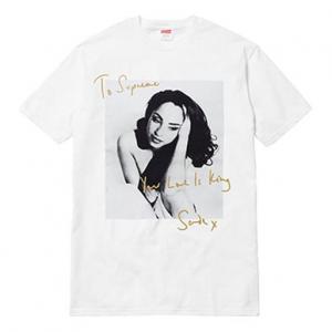 Футболка ss17 sade tee white character printing short sleeve Supreme, белый