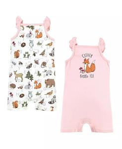 Комбинезон из органического хлопка для маленьких девочек, Woodland Alphabet Touched By Nature, розовый