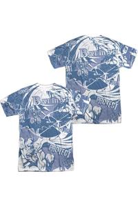 Футболка Batman Dark Protector (принт спереди/сзади) с коротким рукавом для взрослых, 100% полиэстер Gildan, белый