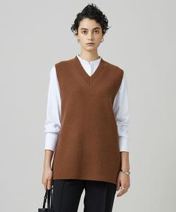 Мягкий трикотажный жилет из смеси кашемира, пригодный для стирки.
