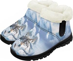 Детские зимние ботинки для девочек и мальчиков, утепленные, с меховой подкладкой, водонепроницаемые, легкие, противоскользящие Chririnla, Snow Wolf