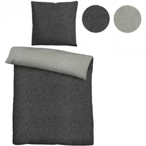 Двустороннее постельное белье Biberna «Hermal», изготовлено из мягкой, комфортно теплой фланели (бобра) с меланжевым эффектом, изготовлено из 100% хлопка, сертифицировано STANDARD 100 от OEKO-TEX, сделано в Германии, цвет titanium