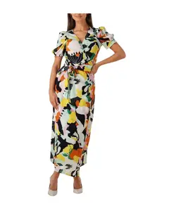 Красочное райское миди-платье Pom Amsterdam, мультиколор