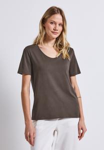Футболка Street One Basic T-shirt, Braun/Mottled Brown