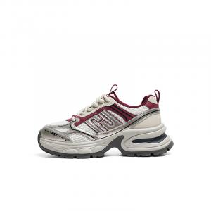 Кроссовки женские толстые низкие Red Dragonfly, цвет Burgundy