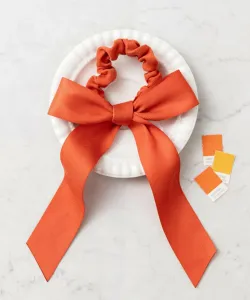 Двусторонняя резинка для волос с лентой в виде веера Panpantutu, цвет Orange