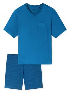 SCHIESSER Короткая пижама 'Comfort Essentials' в синем цвете, Royal Blue